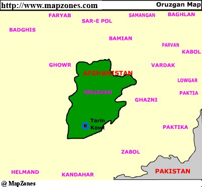 Map of Oruzgan
