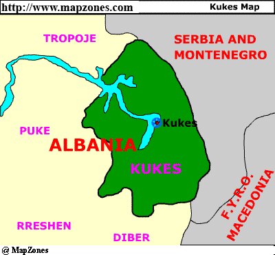 Map of Kukes