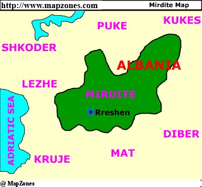 Map of Mirdite