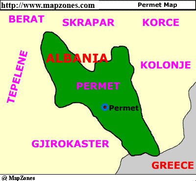 Map of Permet