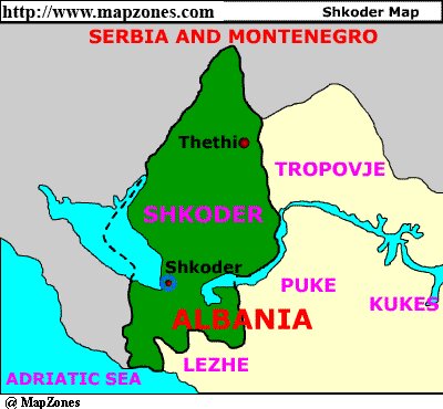 Map of Shkoder