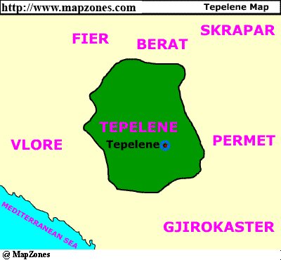 Map of Tepelene