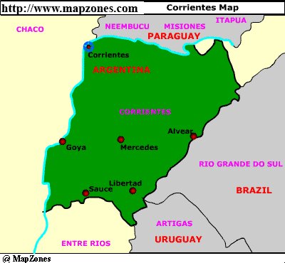 Map of Corrientes