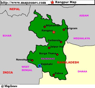 Map of Rangpur
