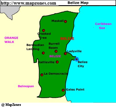 Map of Belize_district