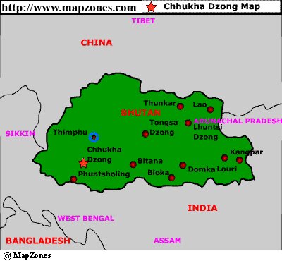 Map of Chhukha_dzong
