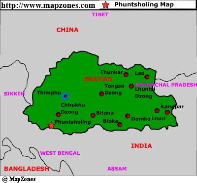 Map of Phuntsholing