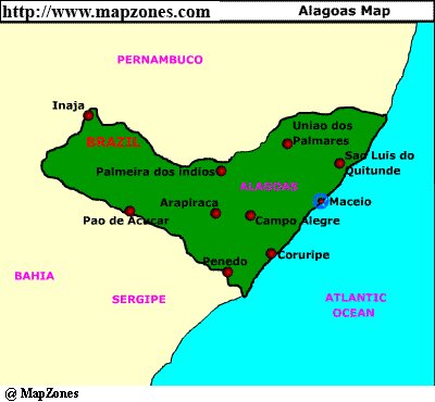 Map of Alagoas