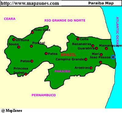 Map of Paraiba
