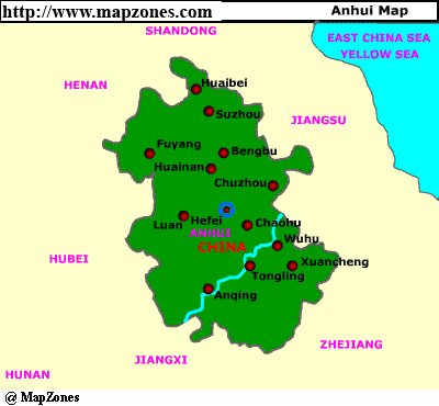 Map of Anhui