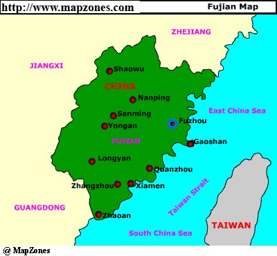 Map of Fujian