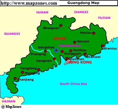 Map of Guangdong