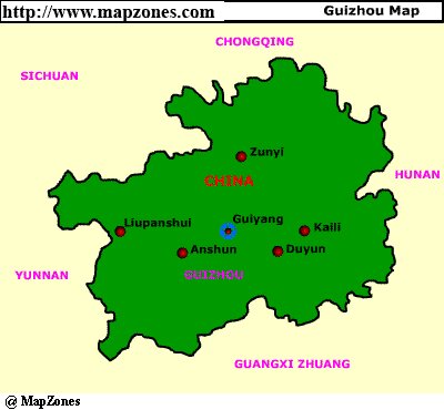 Map of Guizhou