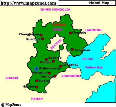 Map of Hebei
