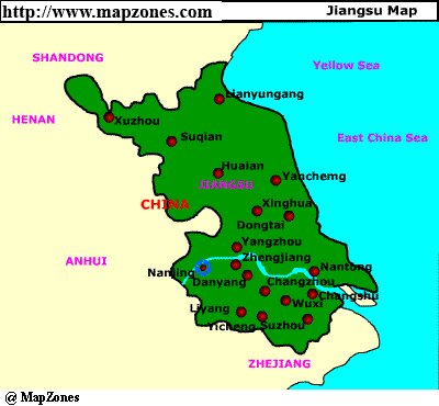 Map of Jiangsu