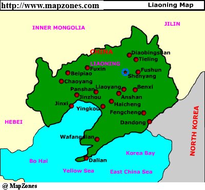 Map of Liaoning