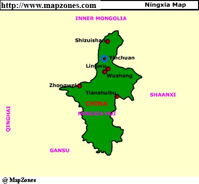 Map of Ningxia
