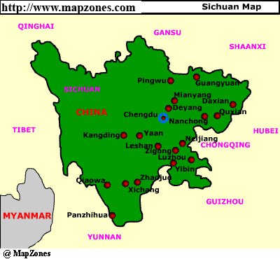 Map of Sichuan