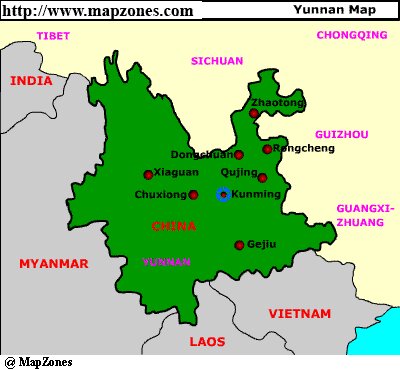 Map of Yunnan