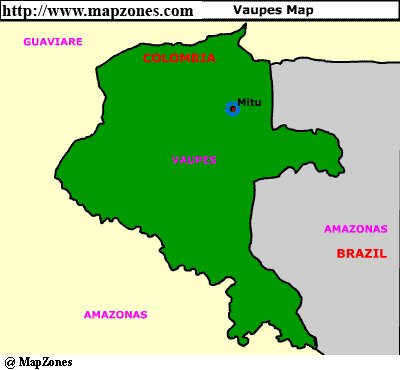 Map of Vaupes