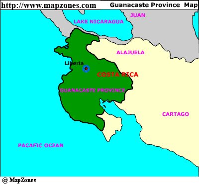 Map of Guanacaste_province