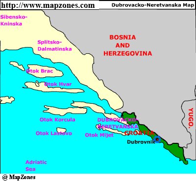 Map of Dubrovacko_neretvanska