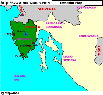 Map of Istarska