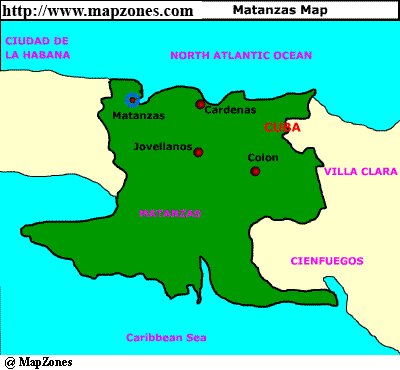 Map of Matanzas