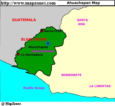 Map of Ahuachapan