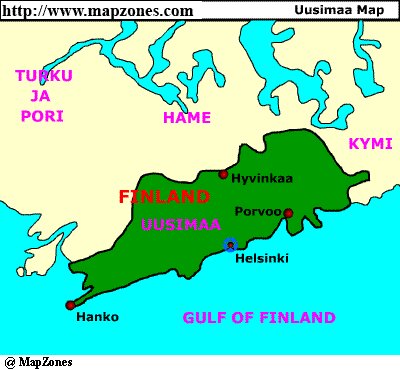 Map of Uusimaa