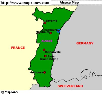 Map of Alsace