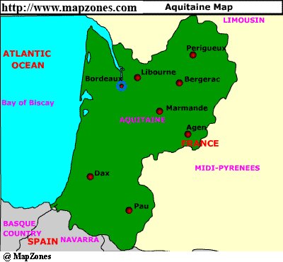 Map of Aquitaine