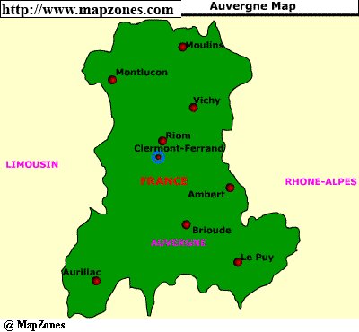 Map of Auvergne