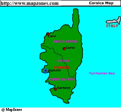 Map of Corsica