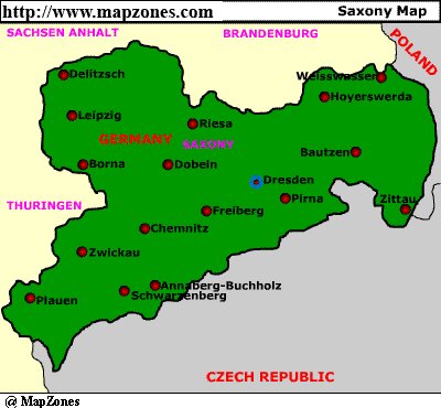 Map of Saxony