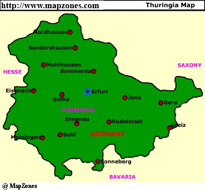 Map of Thuringia
