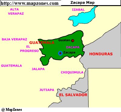 Map of Zacapa