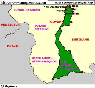 Map of East_berbice_corentyne