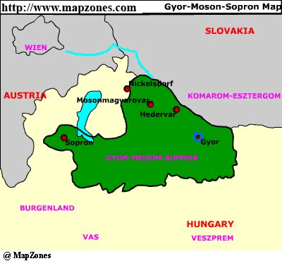 Map of Gyar_moson_sopron