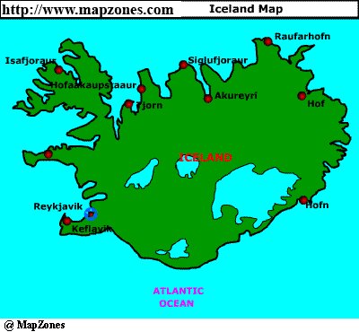 Map of Iceland