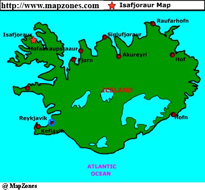 Map of Isafjoraur