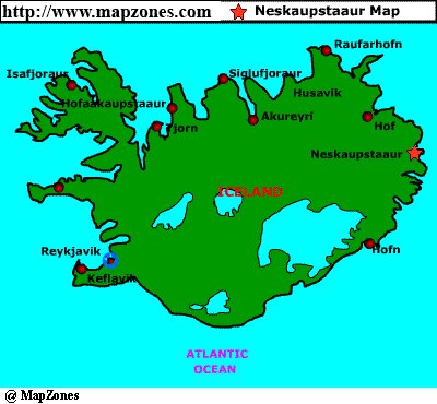 Map of Neskaupstaaur