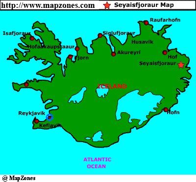 Map of Seyaisfjoraur