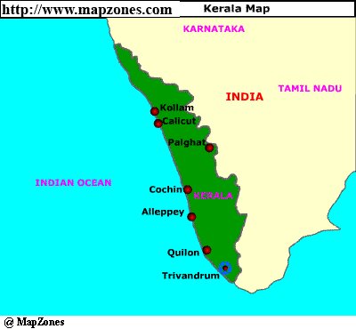 Map of Kerala