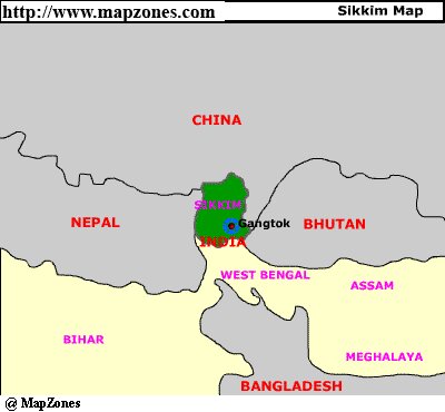 Map of Sikkim