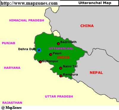 Map of Uttaranchal