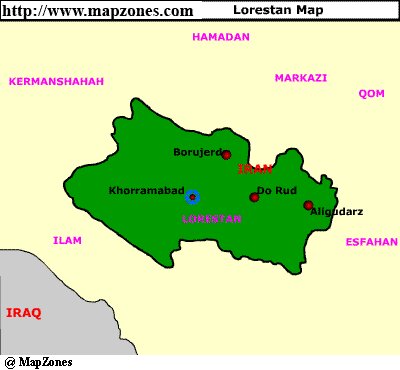 Map of Lorestan
