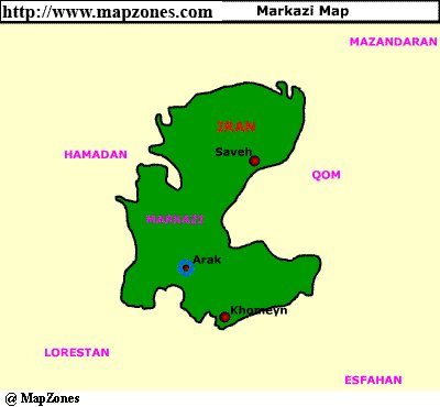 Map of Markazi