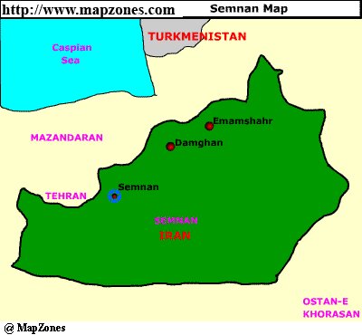 Map of Semnan