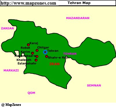 Map of Tehran